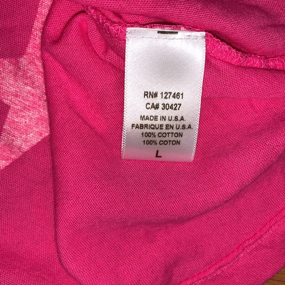 NWT Wildfox Star Print Pink V-Neck Shirt - Picture 5 of 6